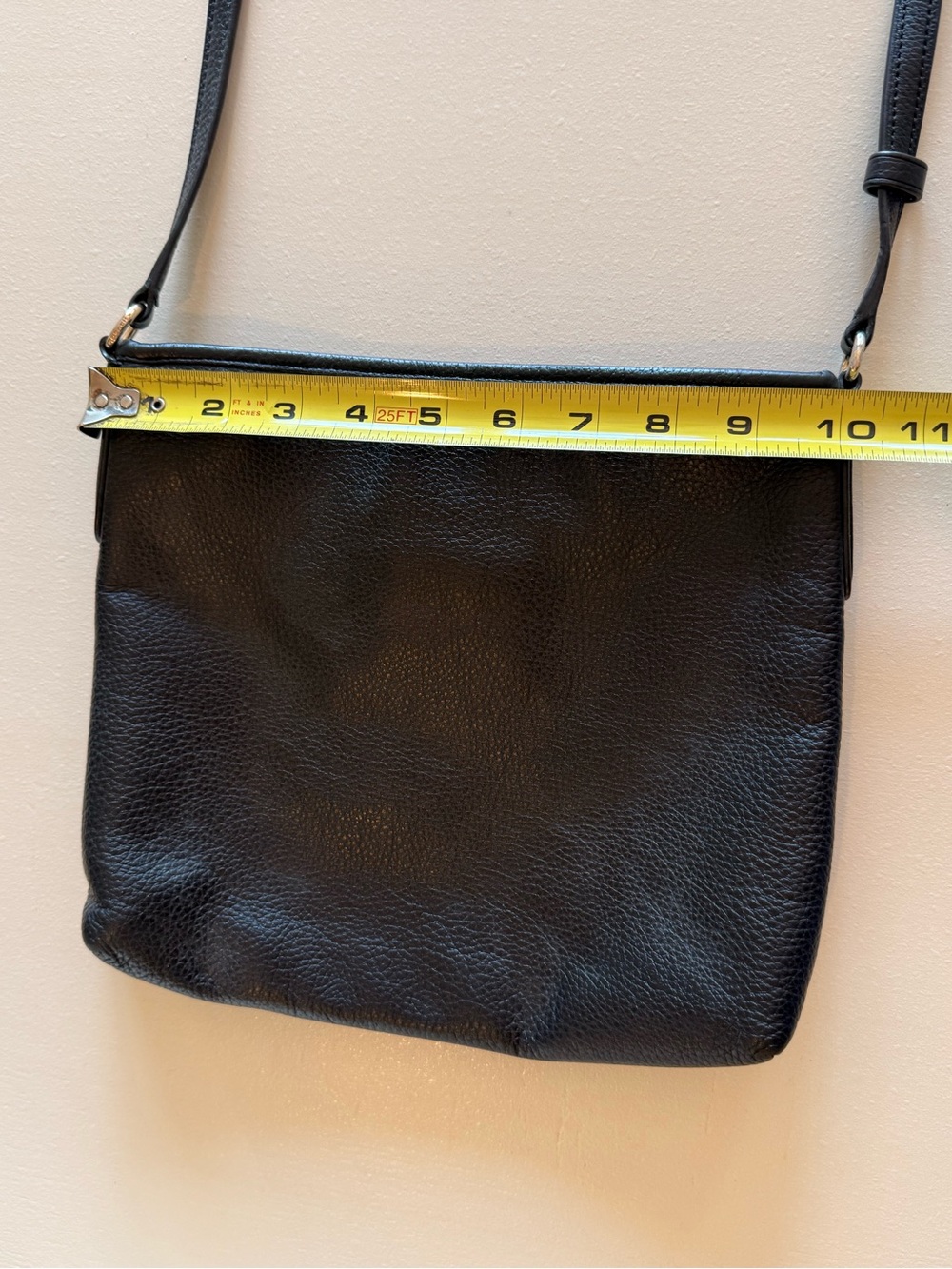 COACH Black Pebbled Leather Crossbody with Gold Logo - Picture 12 of 12